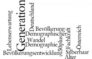 Grafik mit Text Demographischer Wandel Demographie Alter Generation Silberhaar